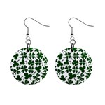 Lucky Clover Shamrock 1  Button Earrings