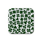 Lucky Clover Shamrock Rubber Square Coaster (4 pack)