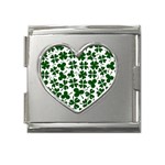 Lucky Clover Shamrock Mega Link Heart Italian Charm (18mm)