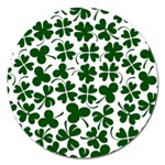 Lucky Clover Shamrock Magnet 5  (Round)