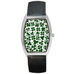 Lucky Clover Shamrock Barrel Style Metal Watch