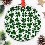 Lucky Clover Shamrock Round Ornament (Two Sides)