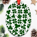 Lucky Clover Shamrock Oval Ornament (Two Sides)