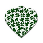 Lucky Clover Shamrock Dog Tag Heart (One Side)