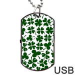 Lucky Clover Shamrock Dog Tag USB Flash (One Side)