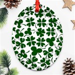 Lucky Clover Shamrock Oval Filigree Ornament (Two Sides)