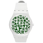 Lucky Clover Shamrock Round Plastic Sport Watch (M)