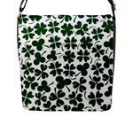 Lucky Clover Shamrock Flap Closure Messenger Bag (L)