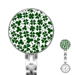 Lucky Clover Shamrock Stainless Steel Nurses Watch