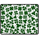 Lucky Clover Shamrock Double Sided Fleece Blanket (Medium)