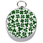 Lucky Clover Shamrock Silver Compass