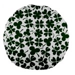 Lucky Clover Shamrock Large 18  Premium Flano Round Cushion 