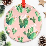 Pink Cactus flower Ornament (Round)