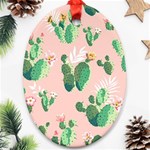 Pink Cactus flower Ornament (Oval)