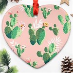 Pink Cactus flower Ornament (Heart)