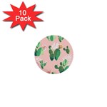 Pink Cactus flower 1  Mini Button (10 pack) 