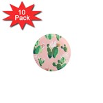 Pink Cactus flower 1  Mini Magnet (10 pack) 