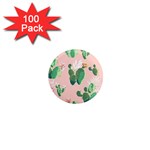 Pink Cactus flower 1  Mini Magnet (100 pack) 