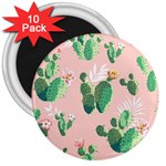 Pink Cactus flower 3  Magnet (10 pack)