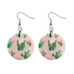 Pink Cactus flower 1  Button Earrings