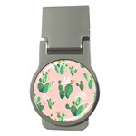 Pink Cactus flower Money Clip (Round)