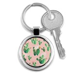 Pink Cactus flower Key Chain (Round)