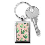 Pink Cactus flower Key Chain (Rectangle)