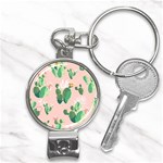 Pink Cactus flower Nail Clippers Key Chain