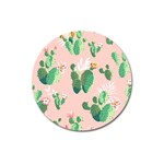 Pink Cactus flower Magnet 3  (Round)