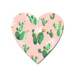 Pink Cactus flower Magnet (Heart)