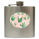 Pink Cactus flower Hip Flask (6 oz)