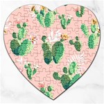 Pink Cactus flower Jigsaw Puzzle (Heart)