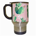 Pink Cactus flower Travel Mug (White)