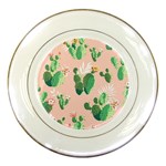 Pink Cactus flower Porcelain Plate