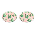 Pink Cactus flower Cufflinks (Oval)