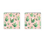 Pink Cactus flower Cufflinks (Square)