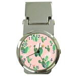 Pink Cactus flower Money Clip Watch