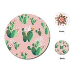 Pink Cactus flower Playing Cards (Round)