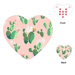 Pink Cactus flower Playing Cards (Heart)