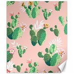 Pink Cactus flower Canvas 8  x 10 