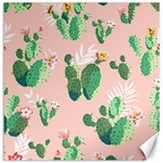 Pink Cactus flower Canvas 12  x 12 