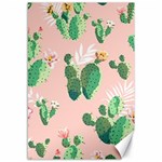 Pink Cactus flower Canvas 12  x 18 