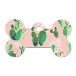 Pink Cactus flower Dog Tag Bone (One Side)