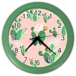 Pink Cactus flower Color Wall Clock