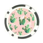 Pink Cactus flower Poker Chip Card Guard