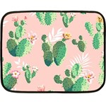 Pink Cactus flower Fleece Blanket (Mini)