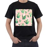 Pink Cactus flower Men s T-Shirt (Black)