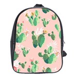 Pink Cactus flower School Bag (Large)