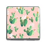 Pink Cactus flower Memory Card Reader (Square 5 Slot)