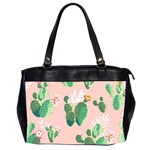 Pink Cactus flower Oversize Office Handbag (2 Sides)